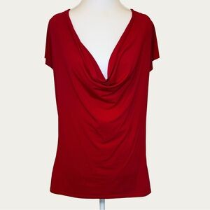 Speechless Deep Red Cowl Neck Blouse Size Large